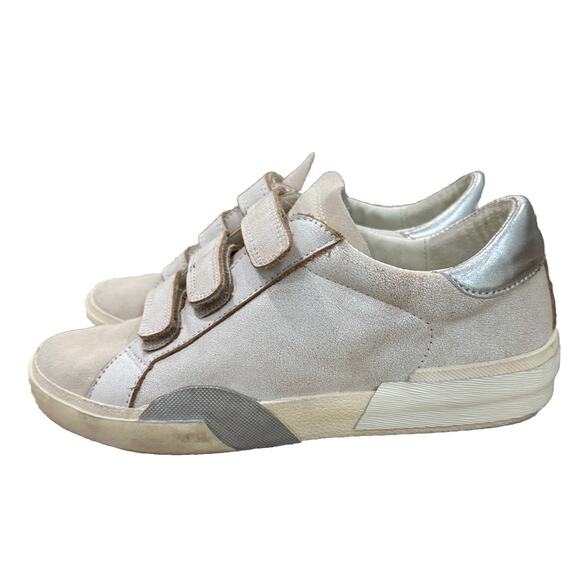 Dolce Vita Quick Sneakers Women's Sz 8.5 Strap Closure White/Silve Cushion Shoe - Picture 3 of 7